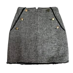 NWT Bishop + Young Tweed Mini Skirt Black & White